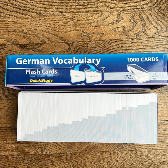 German Vocabulary Flash Card Set 1000 card learning a new language Quick Study - Picture 3 of 4